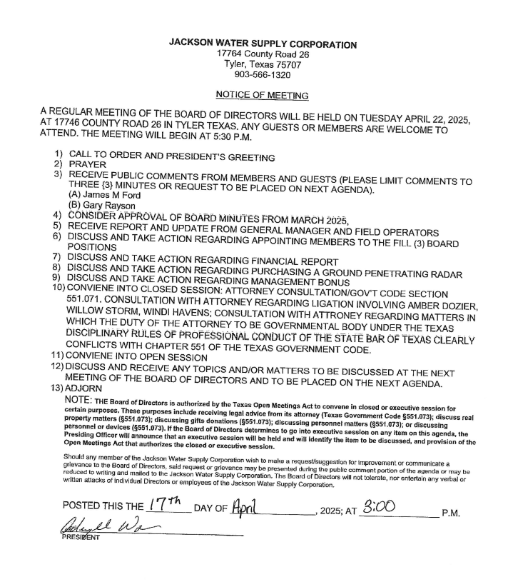 Agenda April 22, 2025